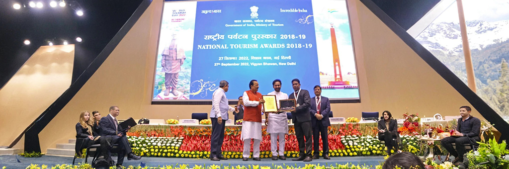 Misty mountains at sunrise